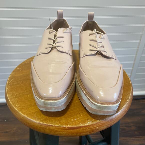 Zara Trafaluc Pale Pink Platform Lace Up Oxfords/Loafers - Picture 4 of 13